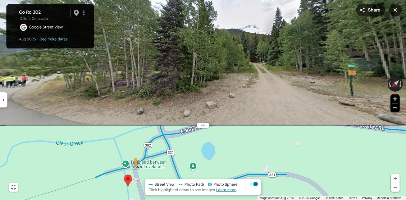County Road 302 at the Grays/Torreys trailhead