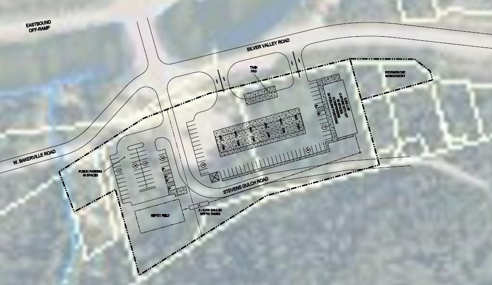 Bakerville LLC original gas station proposal site plan